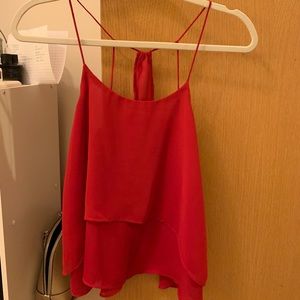 Red flowy tank top